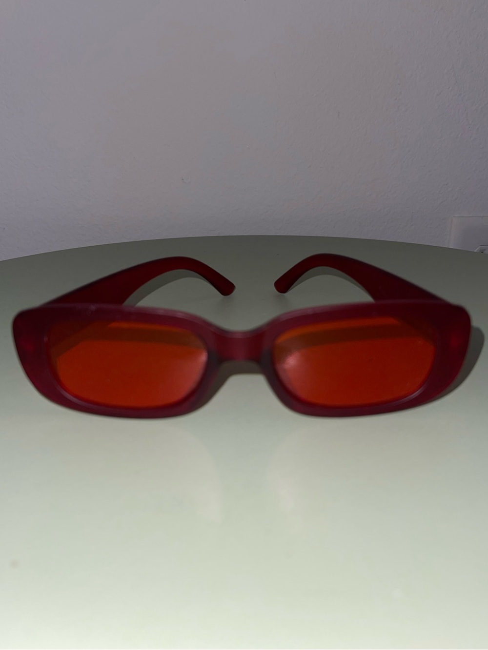 Rectangular Red Sunglasses - Picture 2 of 3